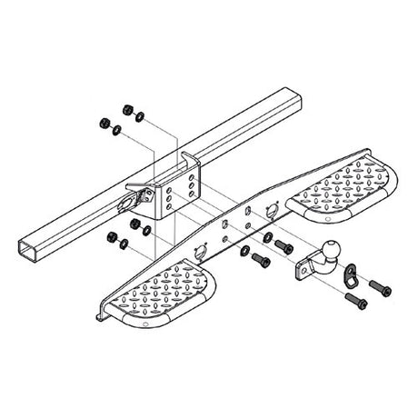 Steps on towbar black universal