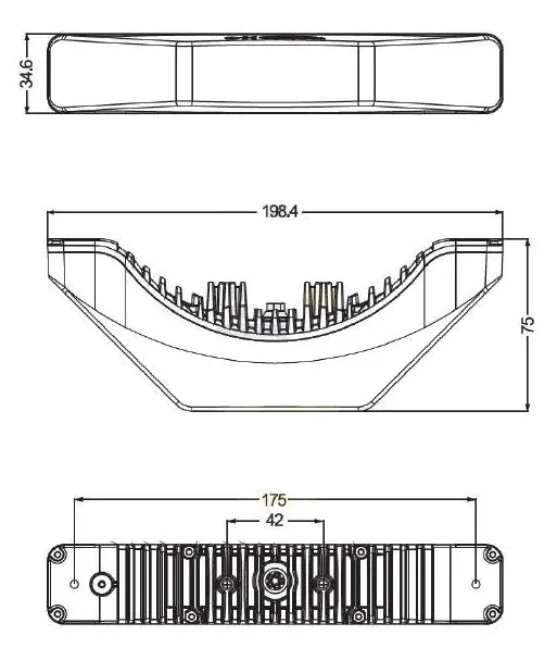 Boomerang 180 graden LED flitser-Amber